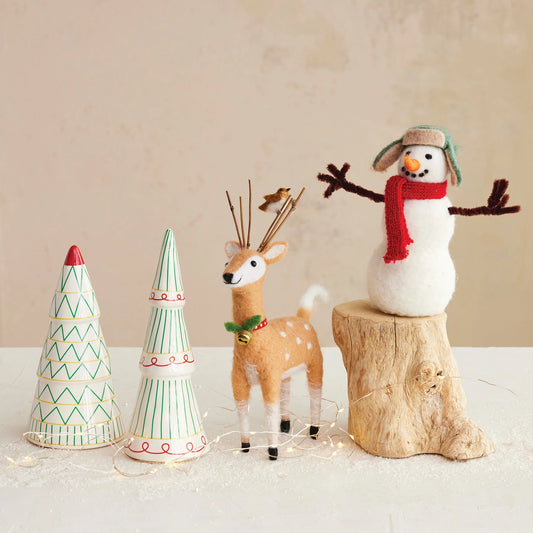 Ceramic Tree with Pattern, Feathered Farmhouse