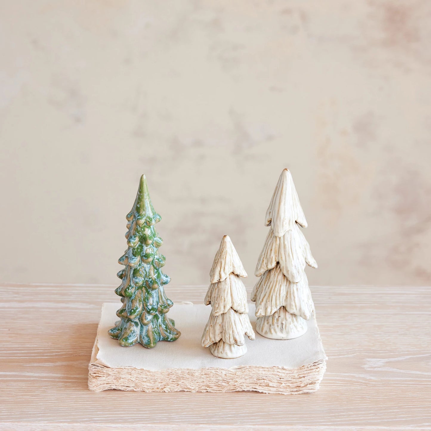 Cream Stoneware Tree, Feathered Farmhouse