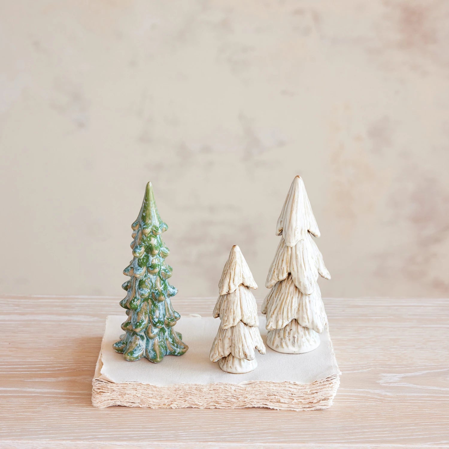 Cream Stoneware Tree, Feathered Farmhouse