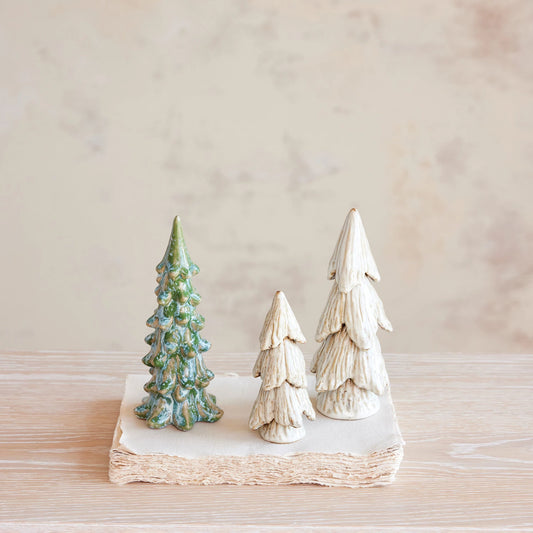 Cream Stoneware Tree, Feathered Farmhouse