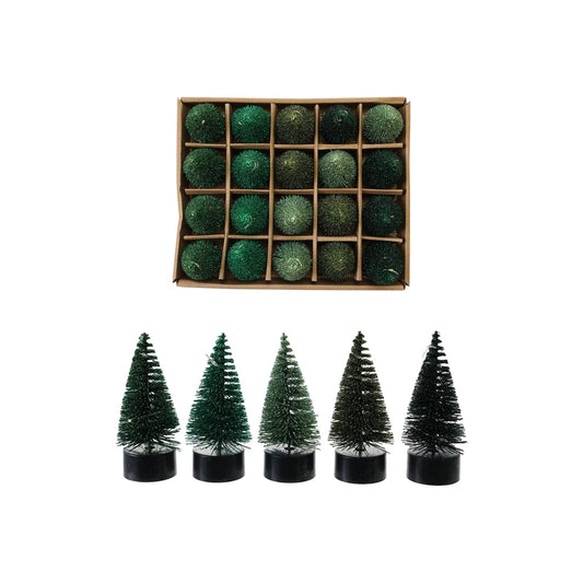 LED Bottle Brush Tree, Feathered Farmhouse