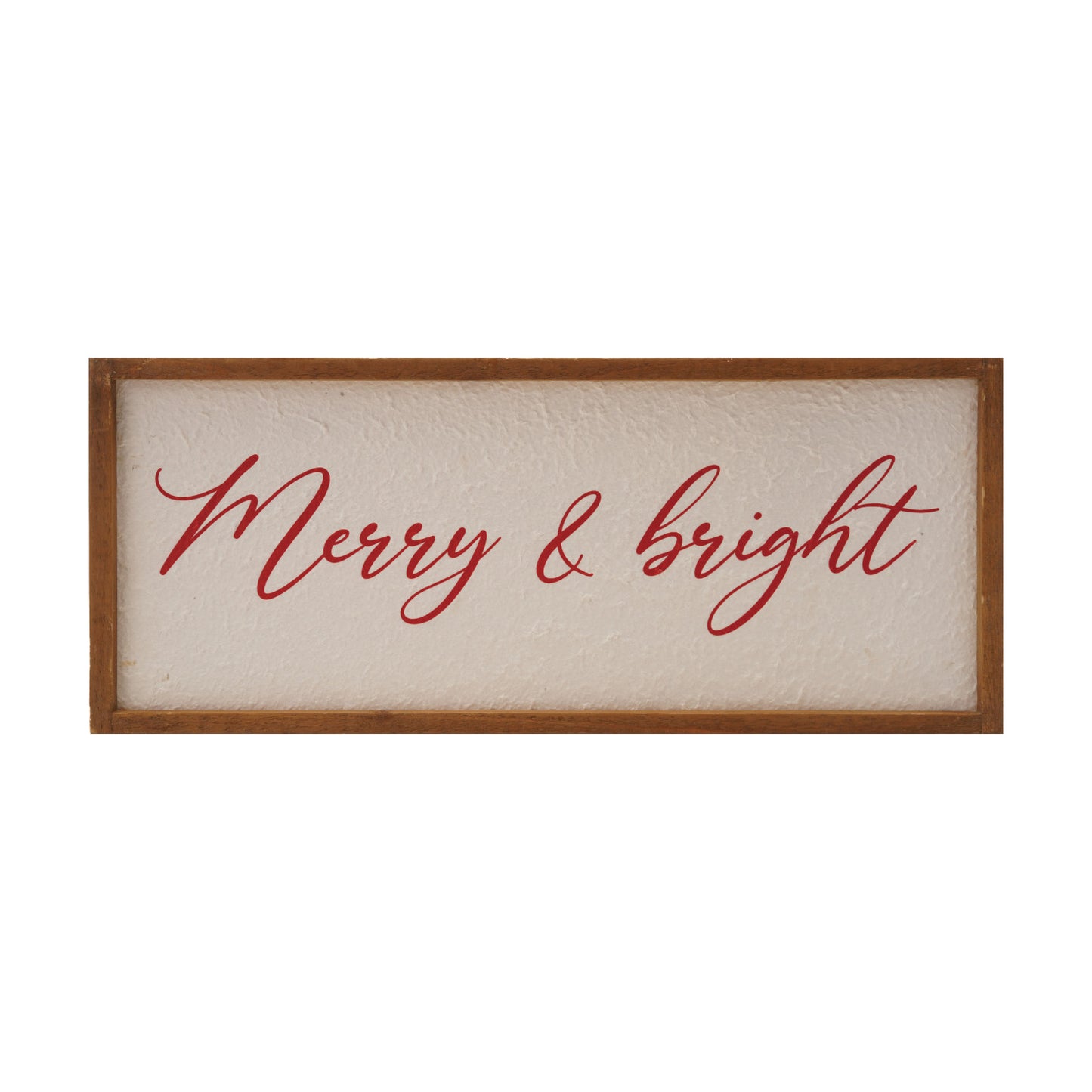 Merry & Bright Wood Framed Textured Paper Wall Decor, Feathered Farmhouse