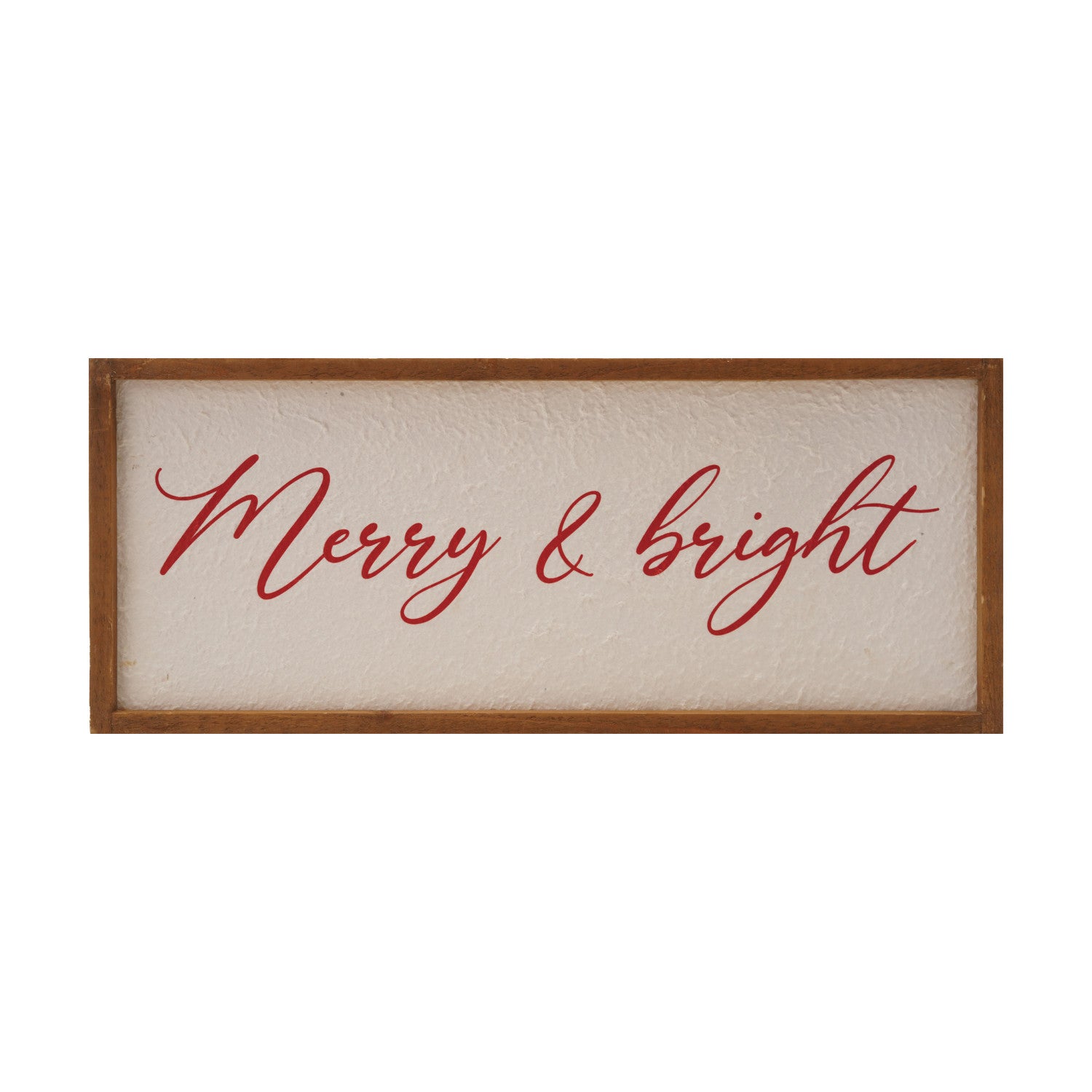Merry & Bright Wood Framed Textured Paper Wall Decor, Feathered Farmhouse