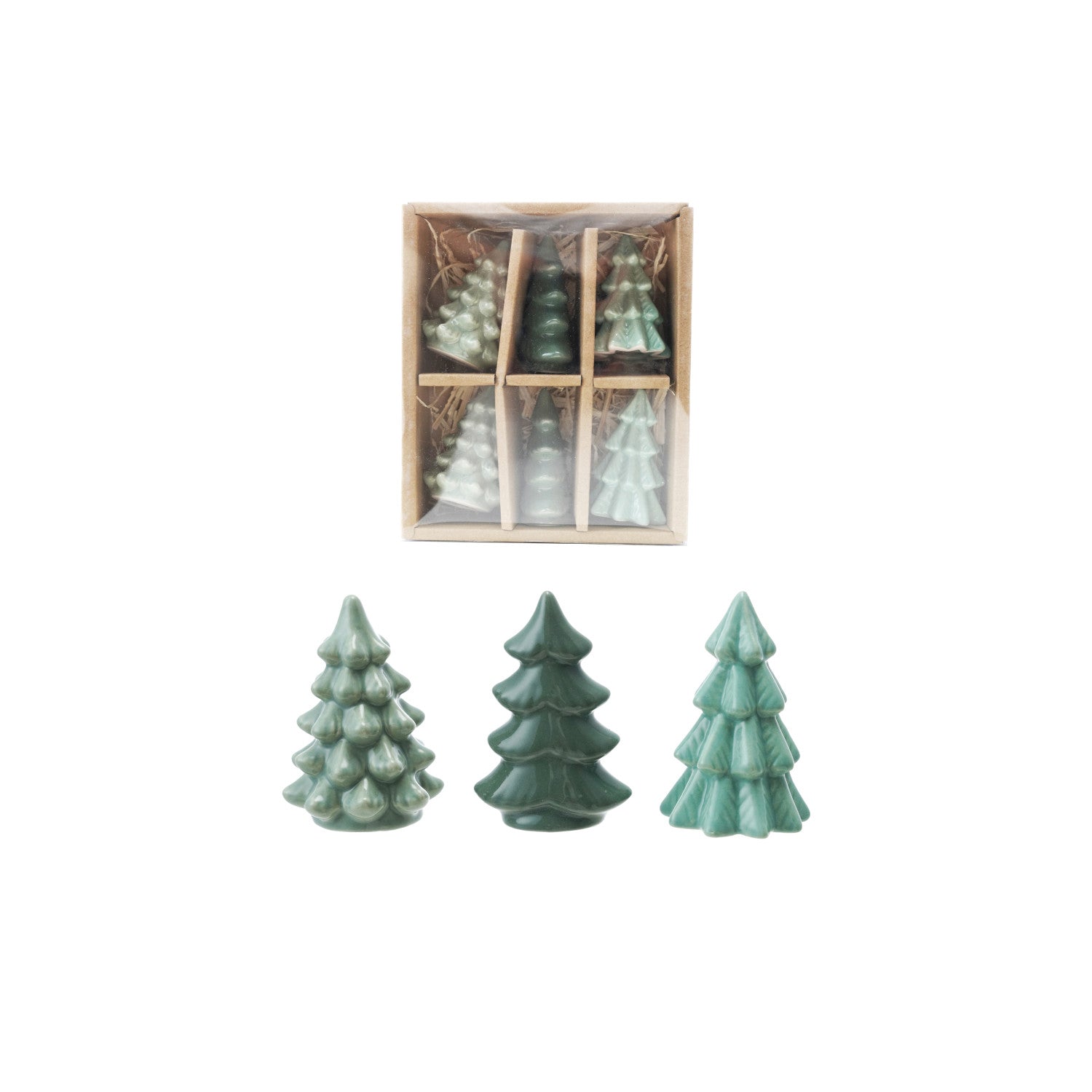 Stoneware Green Trees, Feathered Farmhouse