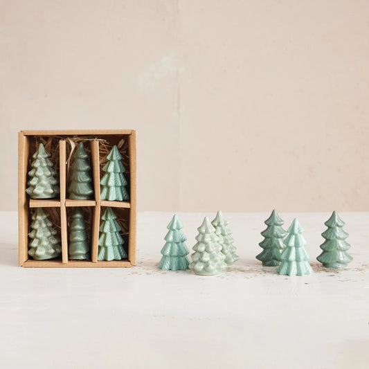 Stoneware Green Trees, Feathered Farmhouse