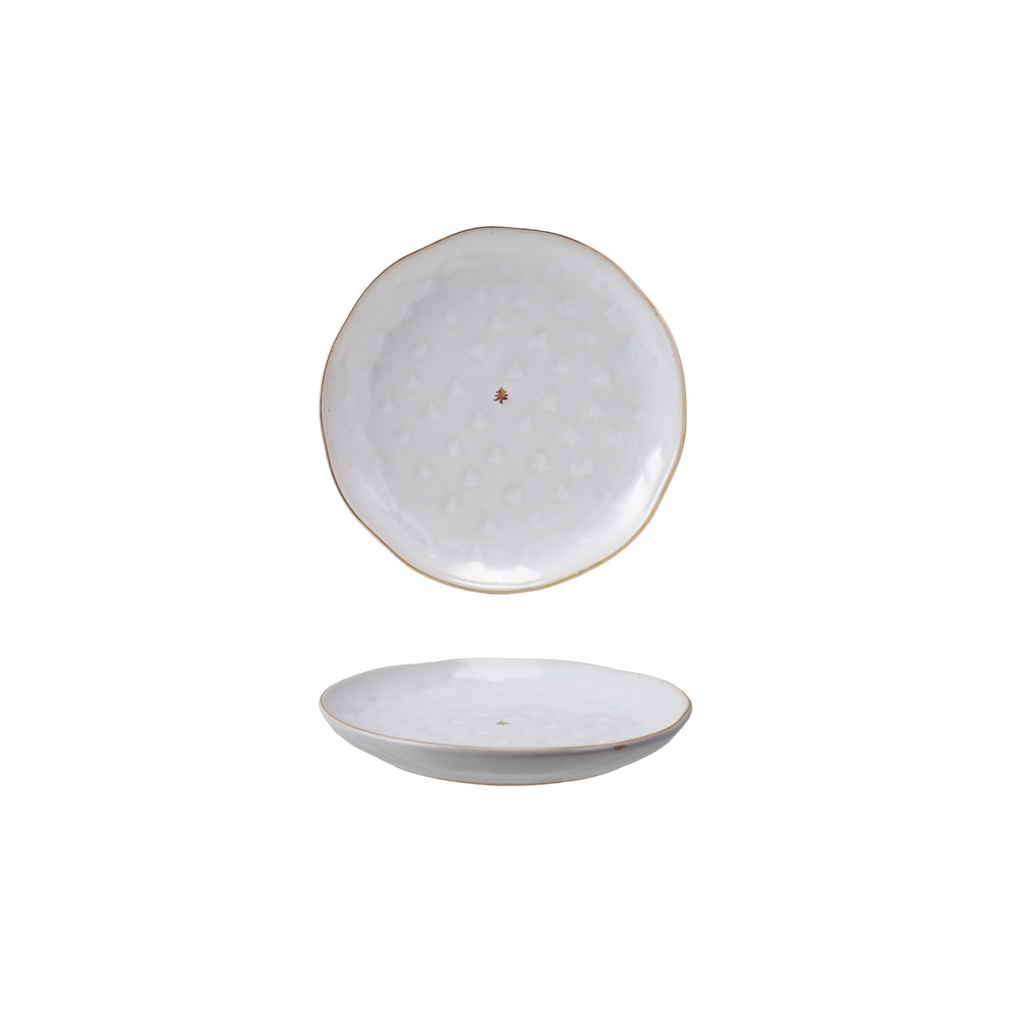 Debossed Stoneware Plate & Gold Electroplating, Feathered Farmhouse