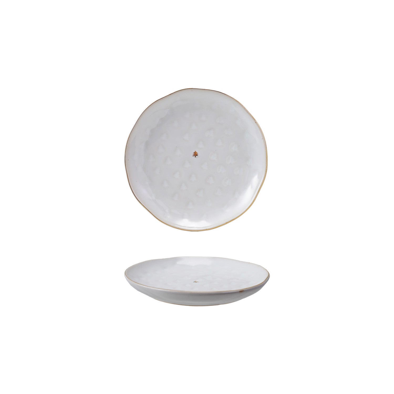 Debossed Stoneware Plate & Gold Electroplating, Feathered Farmhouse