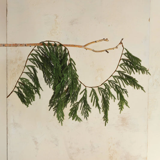 Faux Cypress Garland, Feathered Farmhouse