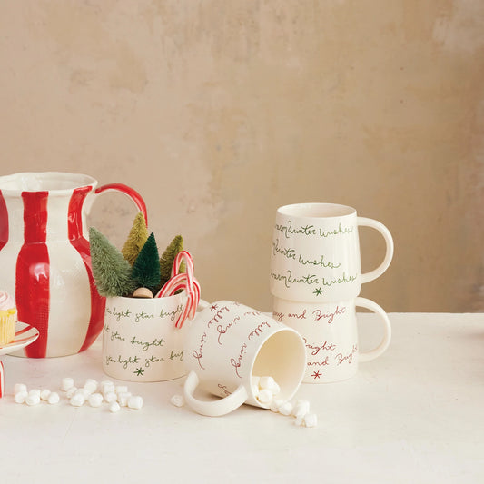 Holiday Saying Mug, Feathered Farmhouse