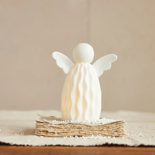 Stoneware Bisque Angel, Feathered Farmhouse
