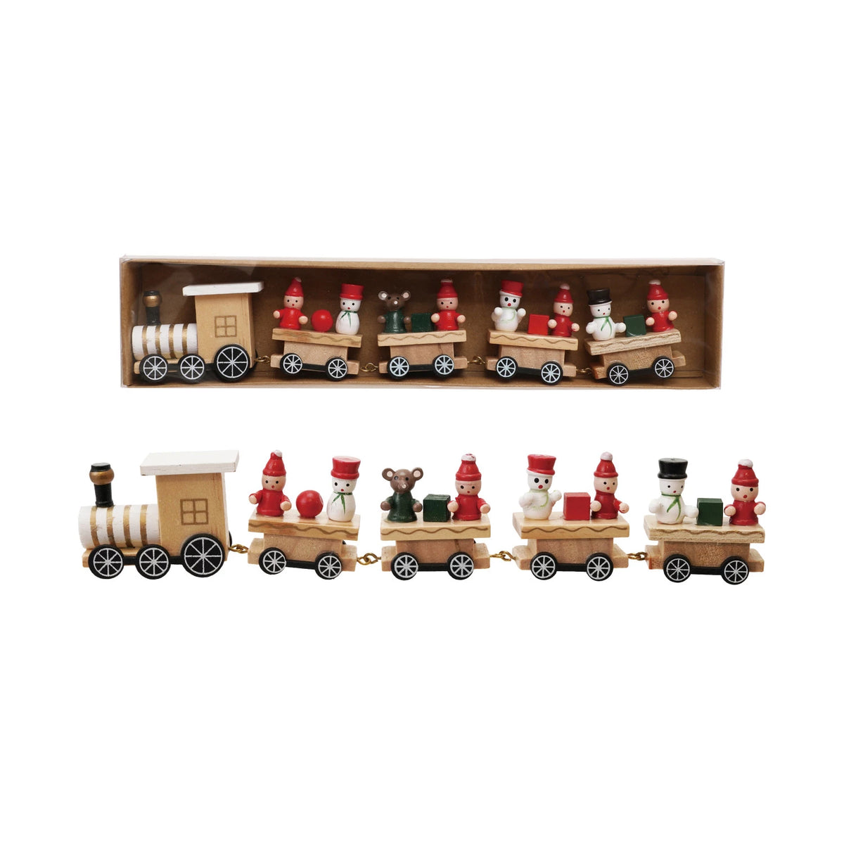 Wood Train with Holiday Passengers, Feathered Farmhouse
