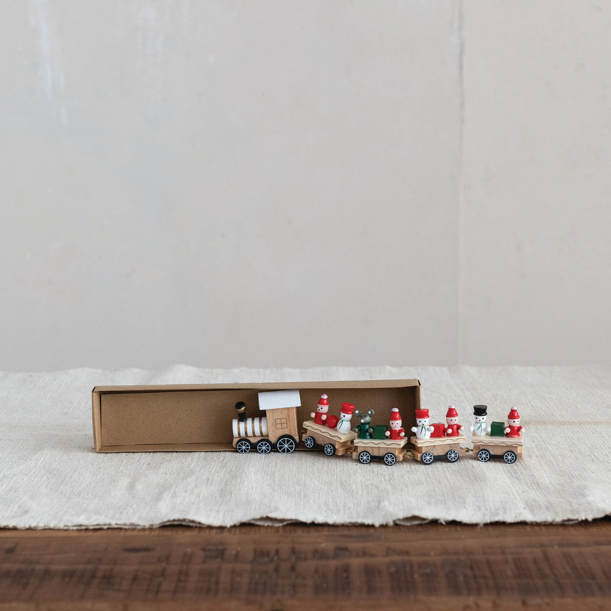 Wood Train with Holiday Passengers, Feathered Farmhouse