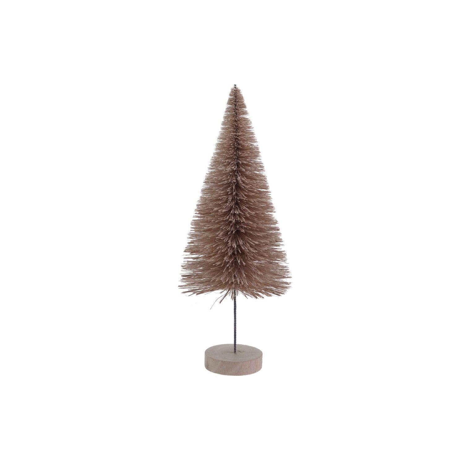 Sisal Bottle Brush Tree with Wood Base, Feathered Farmhouse
