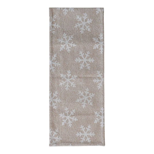 Table Runner with Snowflake Pattern, Feathered Farmhouse