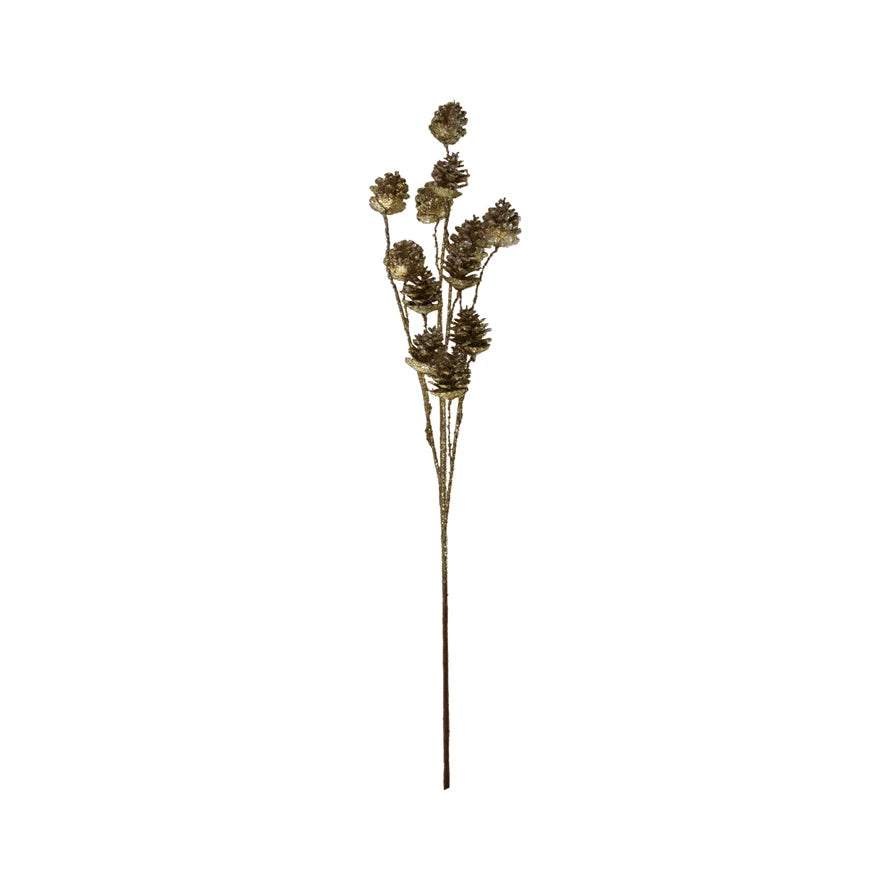 Plastic Pinecone Stem, Feathered Farmhouse
