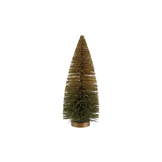 Green Ombre Sisal Bottle Brush Tree with Glitter, Feathered Farmhouse