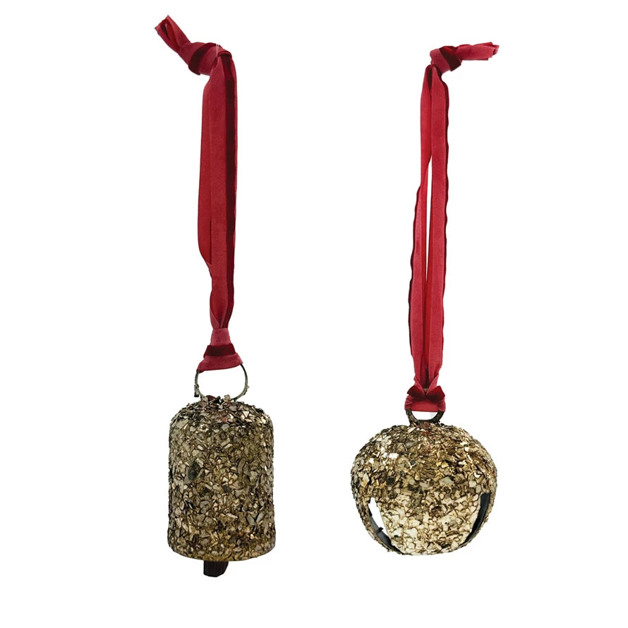Bell Ornament, Feathered Farmhouse
