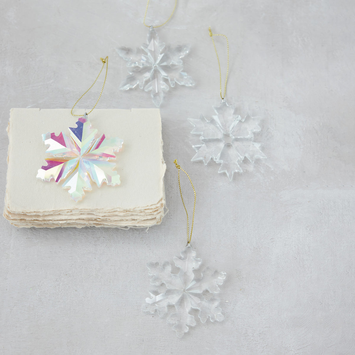 Crystal Snowflake Ornament, Feathered Farmhouse