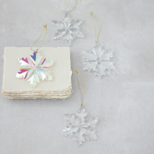 Crystal Snowflake Ornament, Feathered Farmhouse