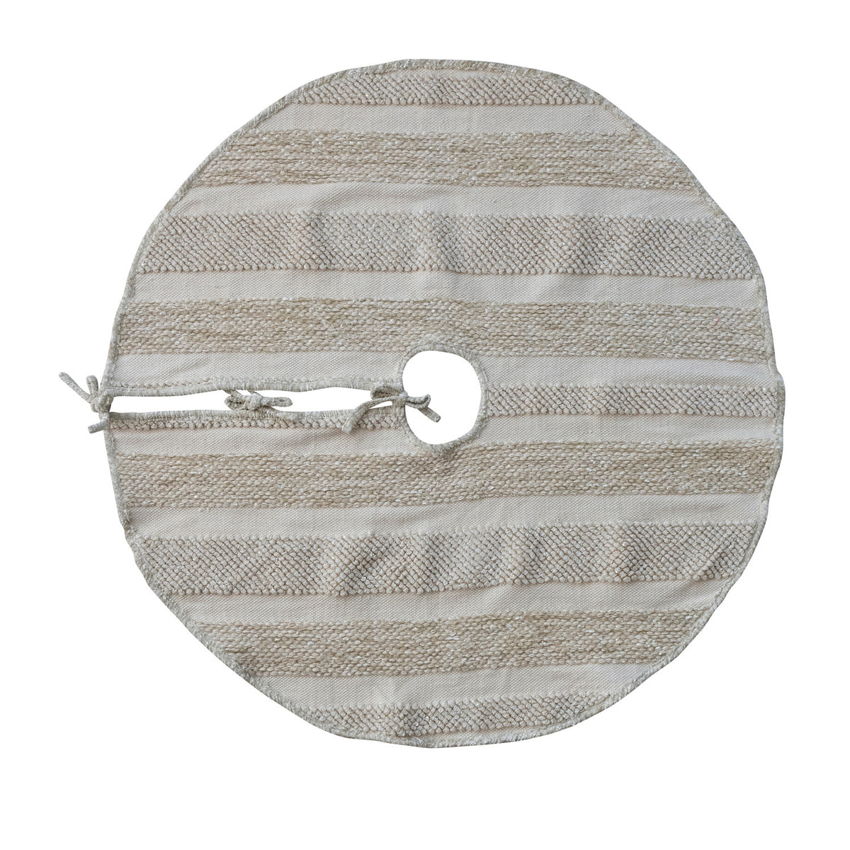 Golden Stripe Cotton Tree Skirt. Feathered Farmhouse