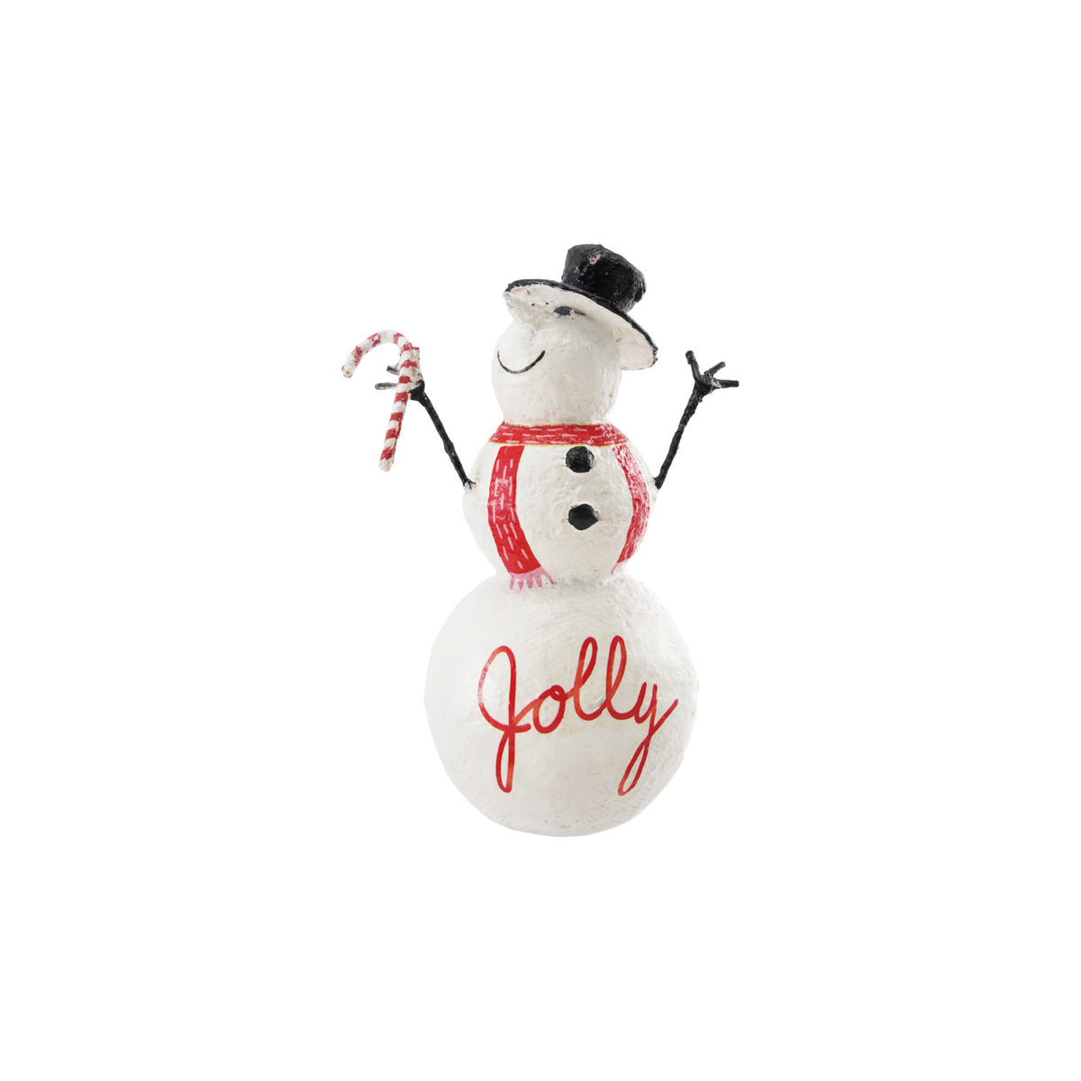 Jolly Snowman with Candy Cane, Feathered Farmhouse