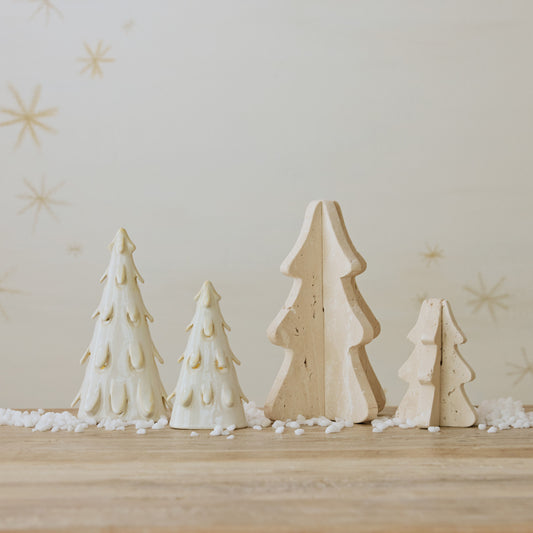Stoneware LED Tree, Feathered Farmhouse
