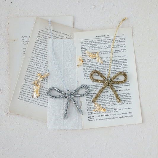 Beaded Bow Ornament, Feathered Farmhouse