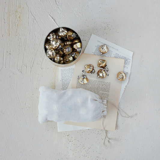 Embossed Mercury Glass Ornaments, Feathered Farmhouse