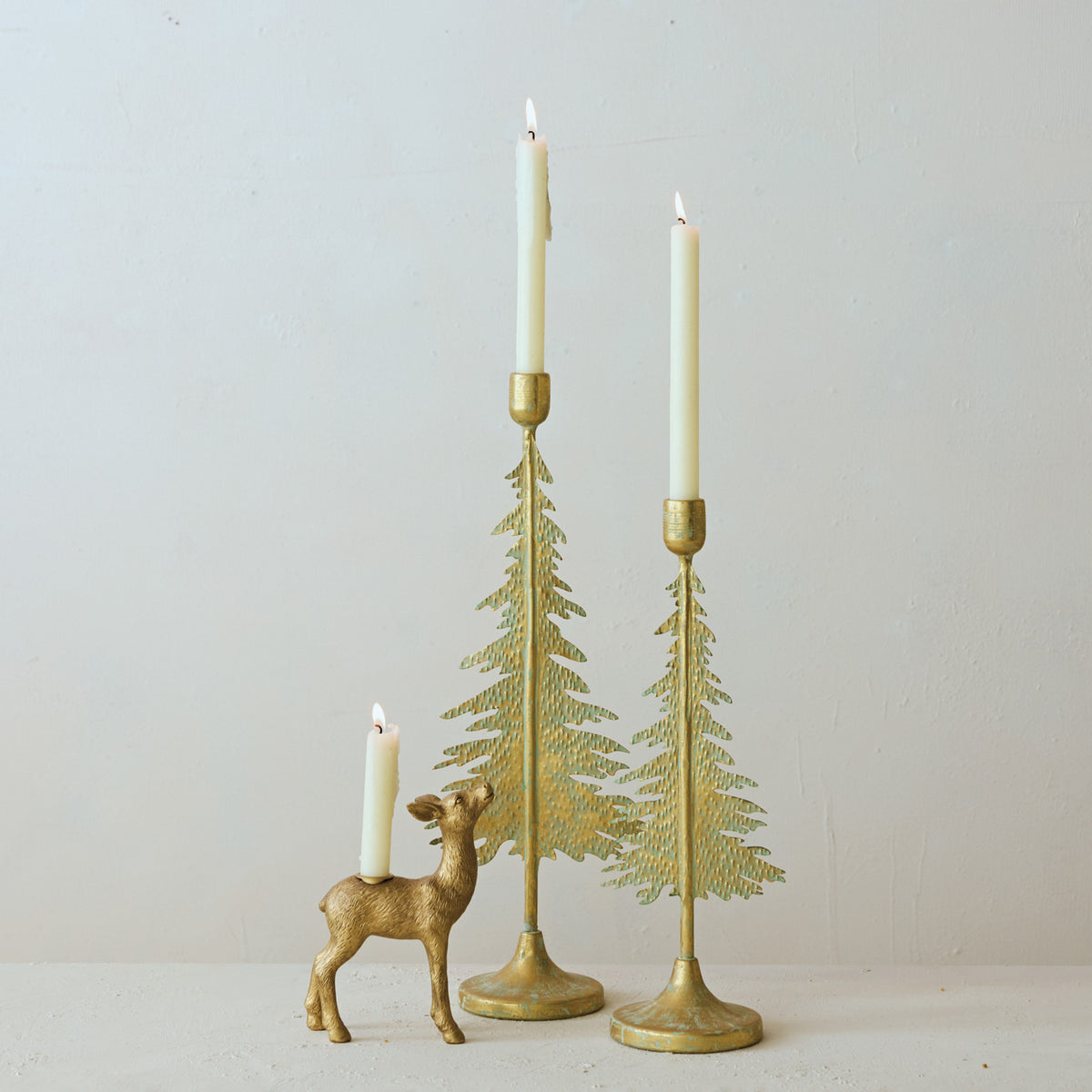 Deer Taper Holder, Feathered Farmhouse