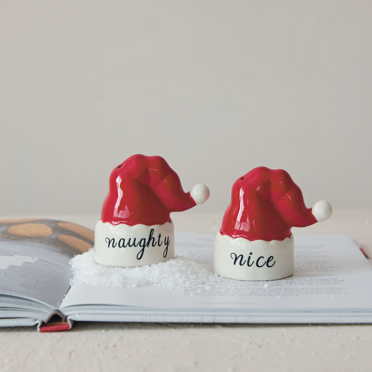 Santa Hat Salt & Pepper Shakers, Feathered Farmhouse