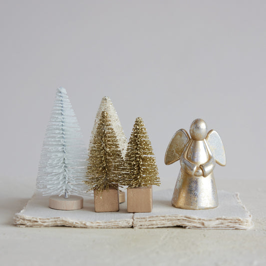 Gold Resin Angel, Feathered Farmhouse