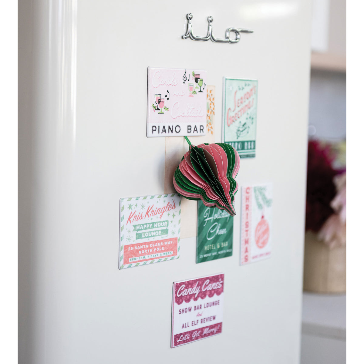 Metal Holiday Magnet, Feathered Farmhouse