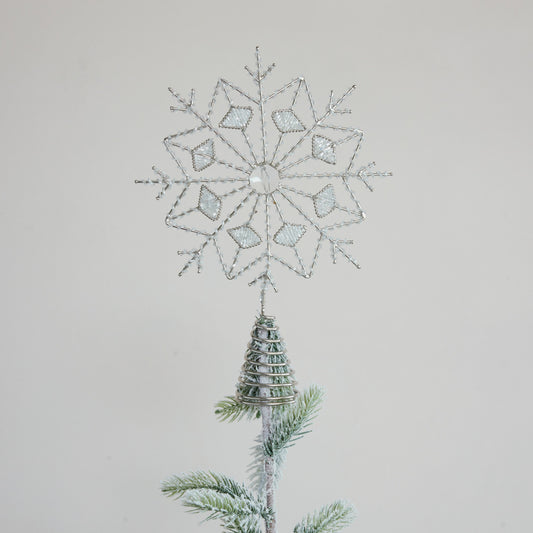 Snowflake Tree Topper, Feathered Farmhouse