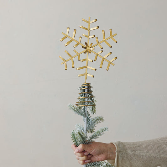 Metal Snowflake Tree Topper, Feathered Farmhouse
