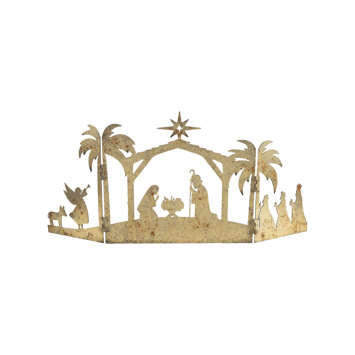 Nativity Folding Mantle Scene, Feathered Farmhouse