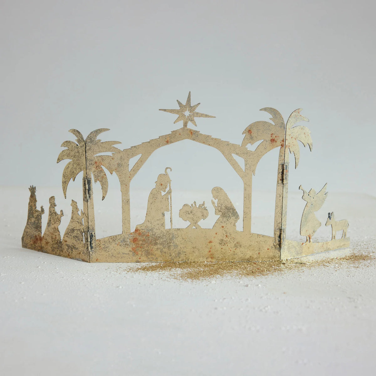 Nativity Folding Mantle Scene, Feathered Farmhouse