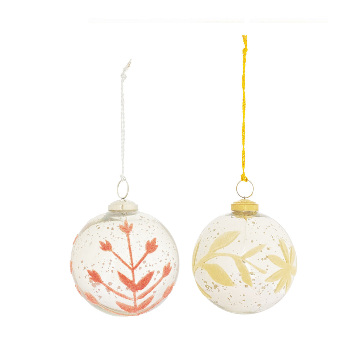 Flocked Pattern Ornament, Feathered Farmhouse