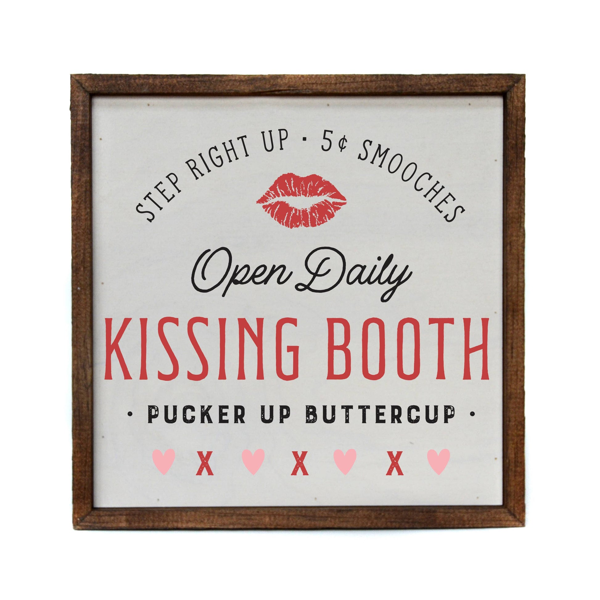 Kissing Booth Wood Sign, The Feathered Farmhouse