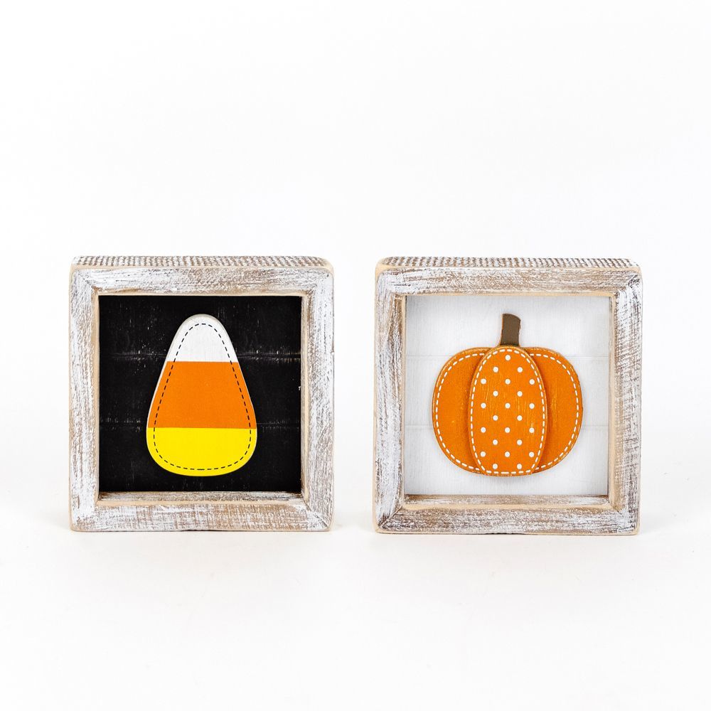 Reversible Candy Corn + Pumpkin Sign, The Feathered Farmhouse