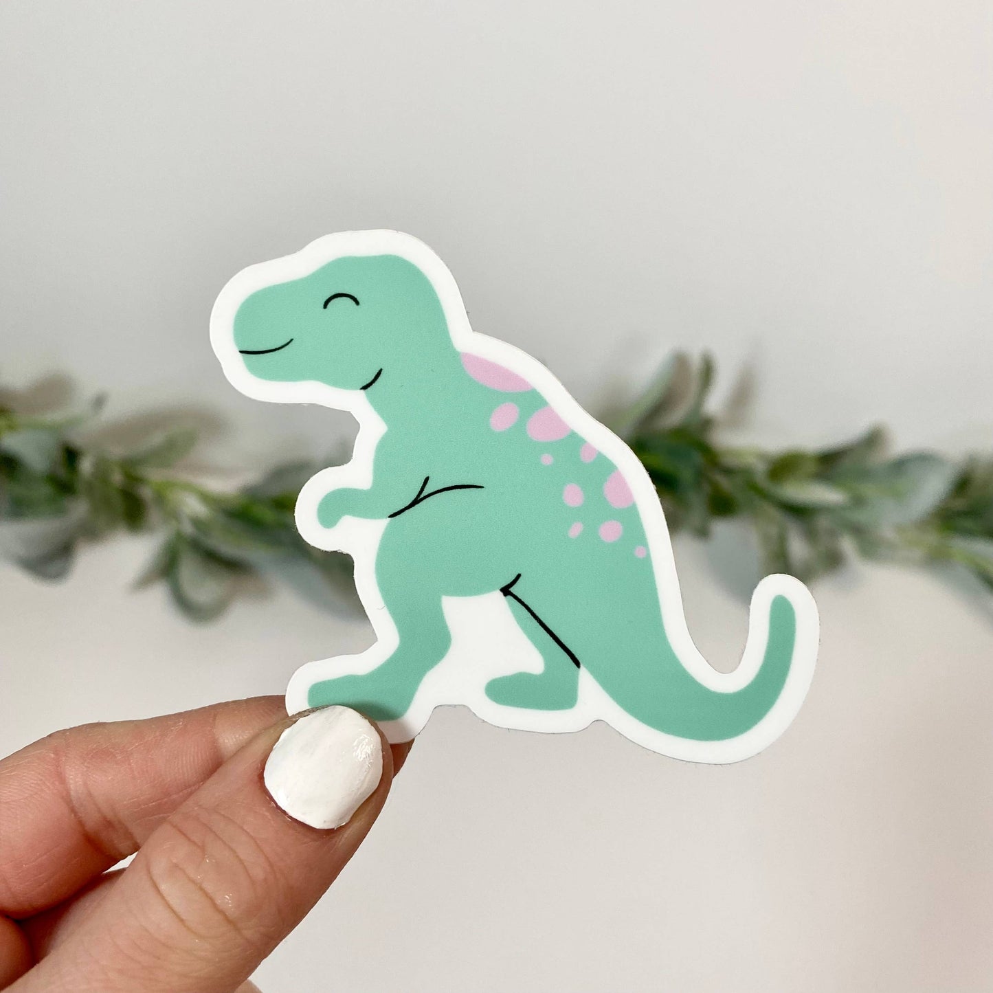 Cute Green T-Rex Dinosaur Sticker
