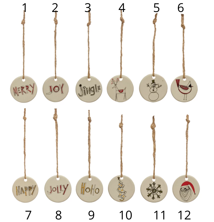 Holiday Tag Ornaments, Feathered Farmhouse