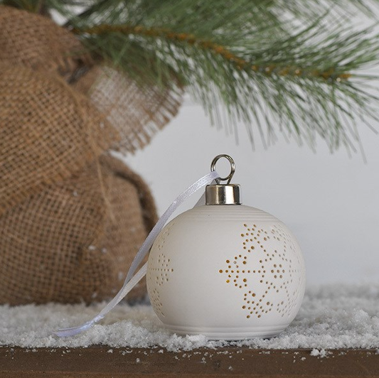 Snowflake Ball Ornament, The Feathered Farmhouse