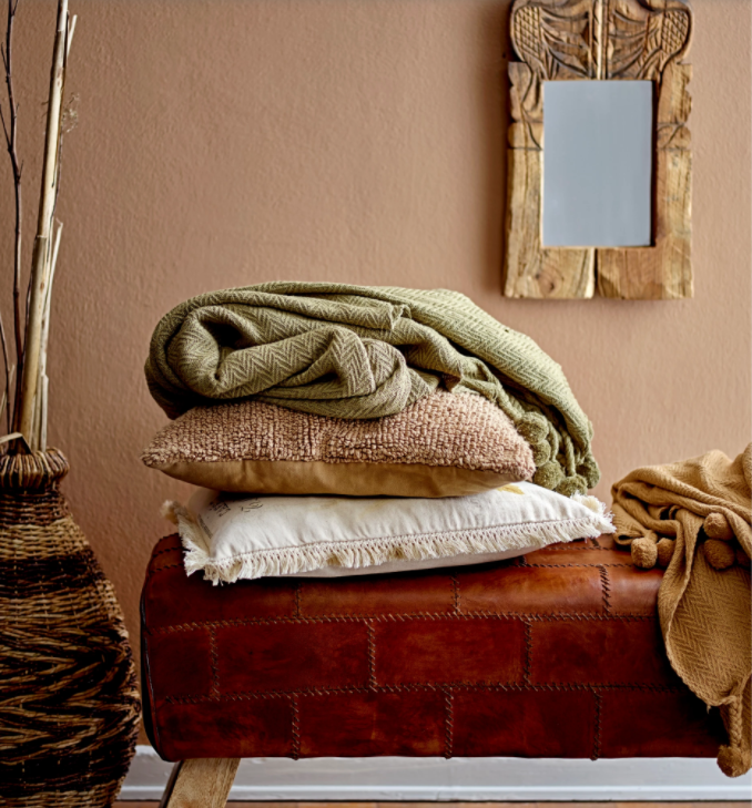 Braided Pom Pom Throw, The Feathered Farmhouse