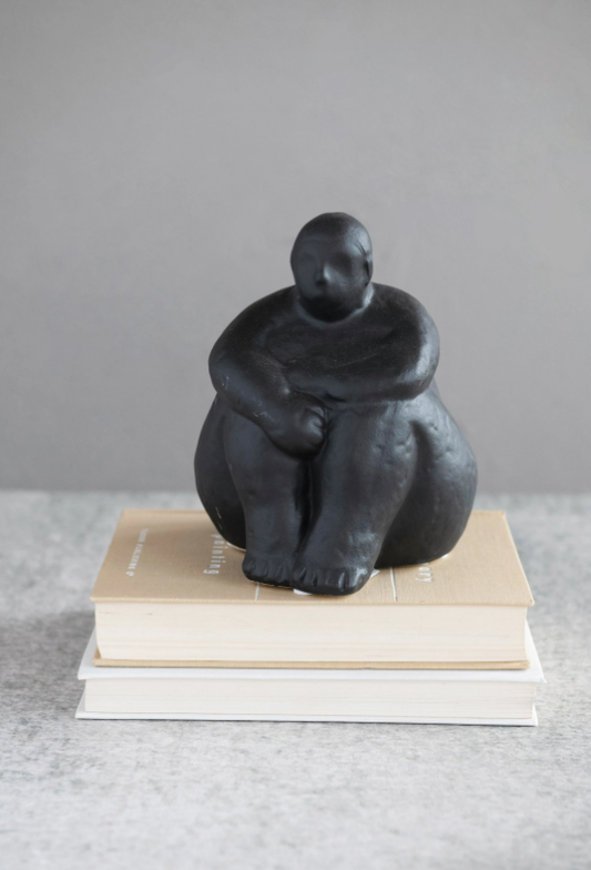 Sitting Woman Sculpture, The Feathered Farmhouse