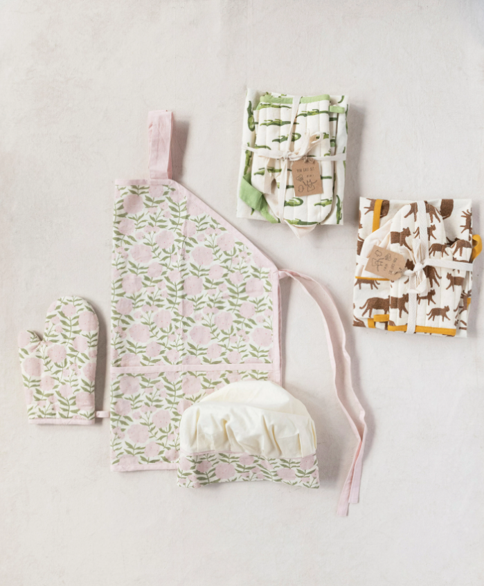 Kids Floral Apron Set, The Feathered Farmhouse