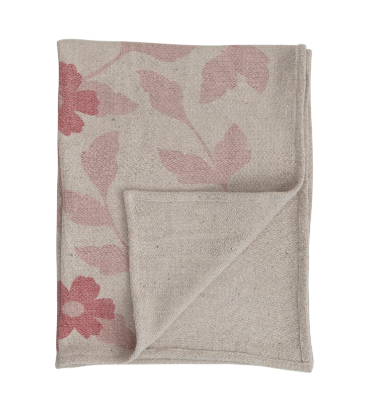 Pink Flowers Baby Blanket, The Feathered Farmhouse