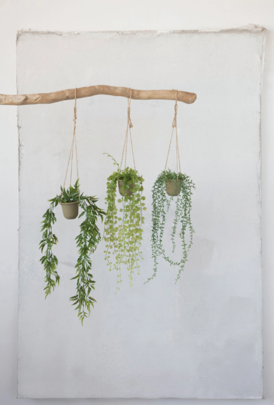 Hanging Faux Ivy + Succulent, The Feathered Farmhouse