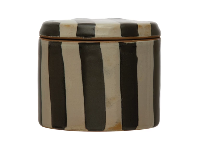 Striped Canister, Feathered Farmhouse