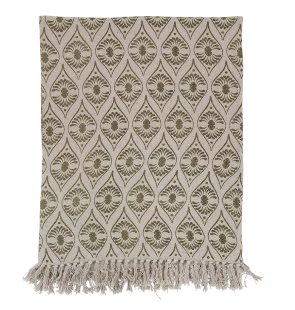Green Pattern Throw, The Feathered Farmhouse