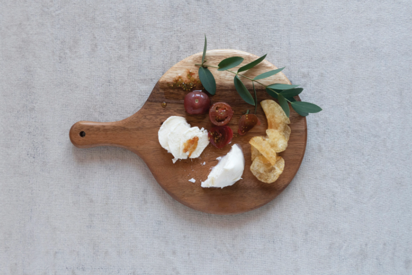 Suar Wood Cheese + Cutting Board, Feathered Farmhouse